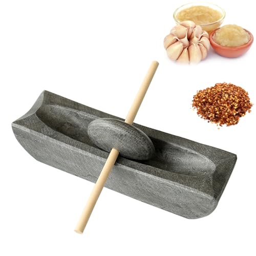 Handgehaltene Steinmühle, traditionelles Walzen- und Stößelset aus Blaustein zum Mahlen von Getreide und Kaffee Handgehaltene Steinmühle, traditionelles Walzen- und Stößelset aus Blaustein zum Mahlen von Getreide und Kaffee von ZMJGLL
