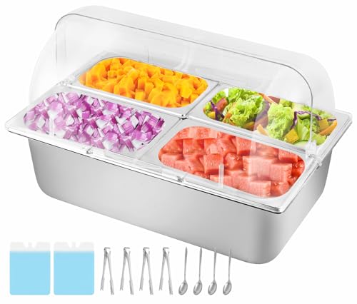 ZMJGLL Arbeitsplatte EIS Essen Servieren Display Container Packungen Gekühlter Gewürzspender Salatdressing Kaltes Servieren Vorspeisenkühler Gewürz Food Display Rack (C) von ZMJGLL
