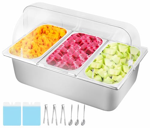 ZMJGLL Arbeitsplatte EIS Essen Servieren Display Container Packungen Gekühlter Gewürzspender Salatdressing Kaltes Servieren Vorspeisenkühler Gewürz Food Display Rack (D) von ZMJGLL