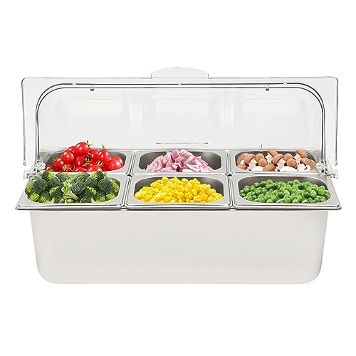 ZMJGLL EIS Essen Servieren Display Tablett, Meeresfrüchte Obst Party Buffet Kühlen Speisen Teller Gehäuse mit Deckel, Buffet Kalt Servieren Kühler Platte Essen Schalen Display von ZMJGLL