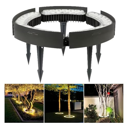 ZMJGLL Gartenleuchten, Ringbaumlicht für den Außenbereich, Landschaftsleuchten mit Transformator, für Pflanzgefäße Höfe Park (Warm White Light Pack of 5) von ZMJGLL
