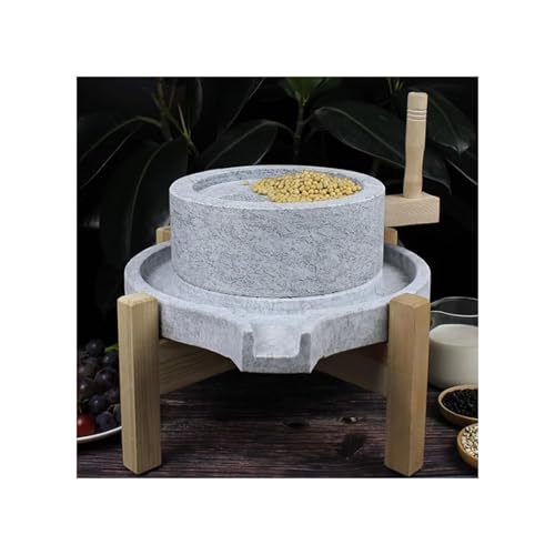 ZMJGLL Handgefertigte natürliche Granitsteinmühle, manuelle Getreidemühle für frisches Mehl, leicht zu reinigen und auseinanderzubauen, für einen reibungslosen Betrieb. (35cm/13.8in) von ZMJGLL