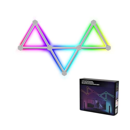 ZMJGLL Intelligente LED-Wandleuchten mit 16 m Farben Dimmbare DIY-Spleißleuchten Bars Music Sync Kostenloses Spleißen Smart Led RGB Gaming Lightss App und Sprachsteuerung (White 9 Packs) von ZMJGLL