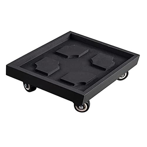 ZMJGLL Pflanzenständer Tablett Pflanzencaddy mit Rädern Quadratischer Blumentopf Mover Pflanzwagen Rollen Rolltablett Untersetzer Dolly Pflanzer Palette, maximale Belastung 75kg (Black 30cm/11.8In) von ZMJGLL