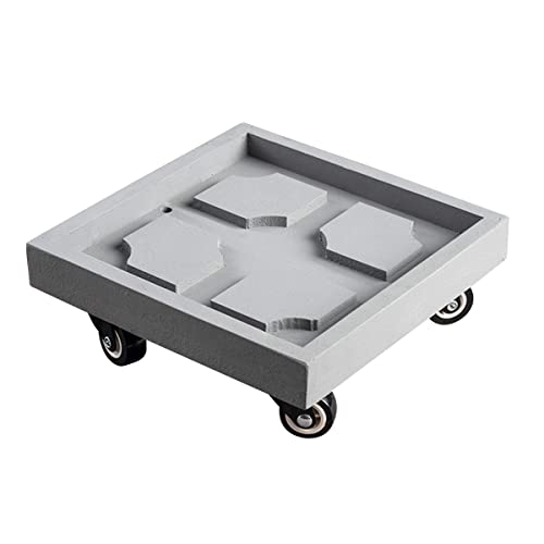 ZMJGLL Pflanzenständer Tablett Pflanzencaddy mit Rädern Quadratischer Blumentopf Mover Pflanzwagen Rollen Rolltablett Untersetzer Dolly Pflanzer Palette, maximale Belastung 75kg (Grey 18cm/7.08In) von ZMJGLL