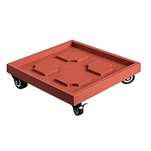 ZMJGLL Pflanzenständer Tablett Pflanzencaddy mit Rädern Quadratischer Blumentopf Mover Pflanzwagen Rollen Rolltablett Untersetzer Dolly Pflanzer Palette, maximale Belastung 75kg (Red 22cm/8.66In) von ZMJGLL