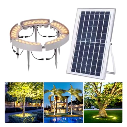 ZMJGLL Solarleuchten im Freien, LED-Gartenbeleuchtung Uplight-Landschaftsstrahler, Ringbaumlicht, einfach zu montieren (White Light Pack of 7) von ZMJGLL