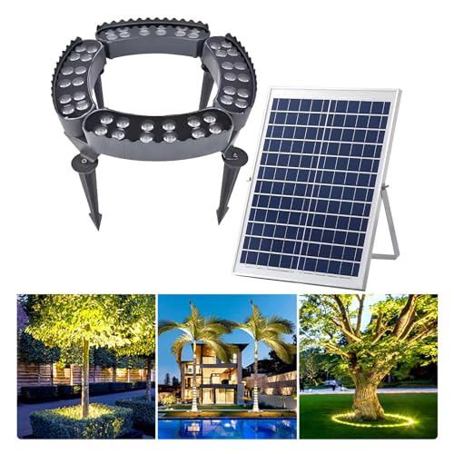 ZMJGLL Solarleuchten im Freien, LED-Niederspannungs-Landschaftsbaum-Ringlichter, Garten-Solarleuchten, einfach zu montieren (Yellow Light Pack of 6) von ZMJGLL