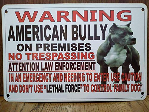 Metallschild mit englischer Aufschrift "Warning American Bully" für Zaun, 20,3 x 30,5 cm Metallschild mit englischer Aufschrift "Warning American Bully" für Zaun, 20,3 x 30,5 cm von ZMKDLL