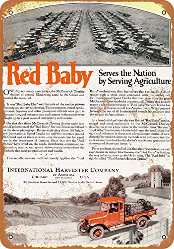 ZMKDLL Blechschild 20,3 x 30,5 cm 1923 International Harvester Red Baby Service Trucks Vintage Look Metallschild von ZMKDLL