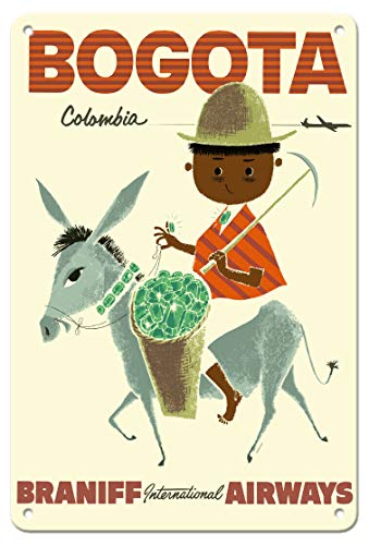 ZMKDLL Bogota, Columbia – Anden Smaragd Vintage Reiseposter Metall-Blechschild 20,3 x 30,5 cm von ZMKDLL