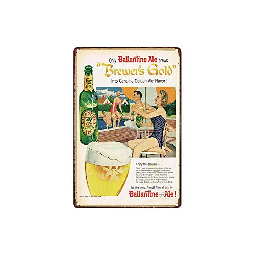 ZMKDLL Metall-Blechschild, 30,5 x 20,3 cm, Ballantine Ale Beer Bar Pub Home Vintage Retro Poster Cafe Art von ZMKDLL