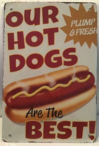 ZMKDLL Metall-Blechschild, 30,5 x 20,3 cm, Hot Dogs, Snackbar, Essen, Wandschild von ZMKDLL