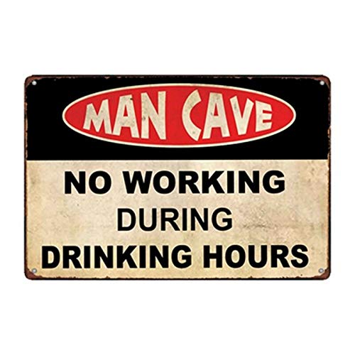 ZMKDLL Metall-Blechschild, 30,5 x 20,3 cm, Man Cave No Working Durng Drinking Hours Bar Pub Retro-Poster ZMKDLL Metall-Blechschild, 30,5 x 20,3 cm, Man Cave No Working Durng Drinking Hours Bar Pub Retro-Poster von ZMKDLL