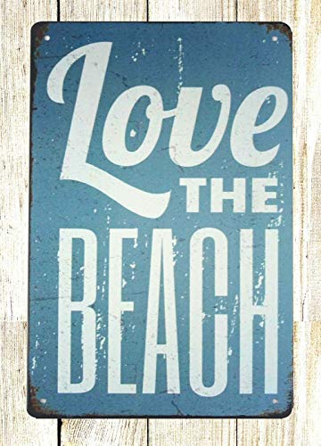 ZMKDLL Metall-Blechschild, 30,5 x 20,3 cm, coole Wanddrucke "Love The Beach von ZMKDLL
