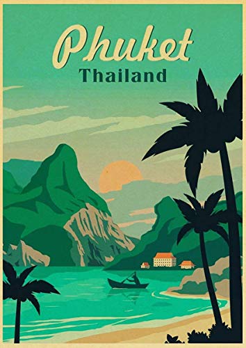 ZMKDLL Phuket Thailand Coast Travel Vacation Vintage Metallschild Blechposter Heimdekoration Bar Pub Retro Küche Wandschild Kunst 20,3 x 30,5 cm von ZMKDLL