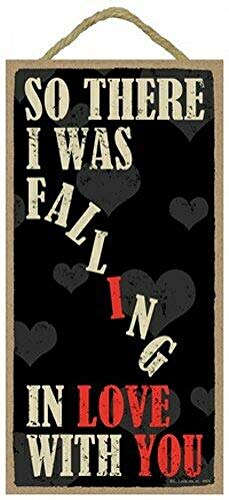 ZMKDLL "So There I was Falling in Love with You", romantisches Geschenk für Mädchen, Höhle, Wohnheim, Wandkunst, Dekoration, Retro-Schild für Waschraum, Toliet Toilette von ZMKDLL