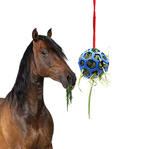 ZMKY Pferd Futterspender Pferd Leckerli-Ball Heu-Futterspender Spielzeug Langlebig und Elastisch Hängend Fütterungsspielzeug Pferd Stabiler Stall Paddock Rest für Pferd Ziege Schaf Linderung Stress von ZMKY