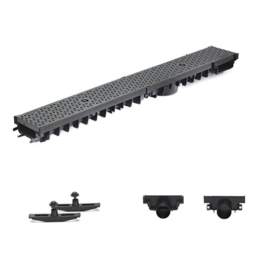 1m Entwässerungsrinne Terrassenrinne Stegrost Kunststoff komplett SET, System A15 70mm, Schwarz Decor, NEUHEIT Rinne mit integrierter Dichtung Klick System 1m Entwässerungsrinne Terrassenrinne Stegrost Kunststoff komplett SET, System A15 70mm, Schwarz Decor, NEUHEIT Rinne mit integrierter Dichtung Klick System von ZMMMAXPOL