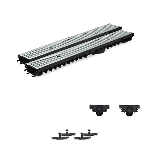 2m Entwässerungsrinne Terrassenrinne Stahlrost verzinkt komplett SET, System A15 70mm, NEUHEIT Rinne mit integrierter Dichtung Klick System 2m Entwässerungsrinne Terrassenrinne Stahlrost verzinkt komplett SET, System A15 70mm, NEUHEIT Rinne mit integrierter Dichtung Klick System von ZMMMAXPOL