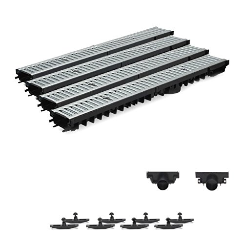 4m Entwässerungsrinne Terrassenrinne Stahlrost verzinkt komplett SET, System A15 70mm, NEUHEIT Rinne mit integrierter Dichtung Klick System 4m Entwässerungsrinne Terrassenrinne Stahlrost verzinkt komplett SET, System A15 70mm, NEUHEIT Rinne mit integrierter Dichtung Klick System von ZMMMAXPOL