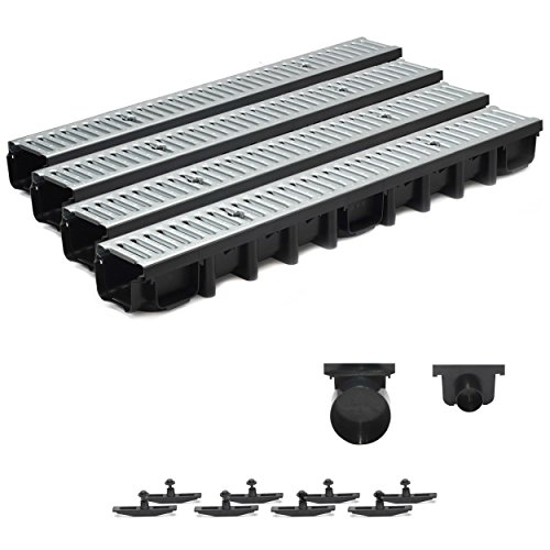 4m Entwässerungsrinne Terrassenrinne Stahlrost verzinkt komplett SET, System A15 98mm 4m Entwässerungsrinne Terrassenrinne Stahlrost verzinkt komplett SET, System A15 98mm von ZMMMAXPOL