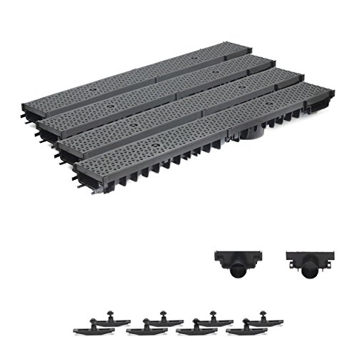 4m Entwässerungsrinne Terrassenrinne Stegrost Kunststoff komplett SET, System A15 70mm, Schwarz Decor, NEUHEIT Rinne mit integrierter Dichtung Klick System 4m Entwässerungsrinne Terrassenrinne Stegrost Kunststoff komplett SET, System A15 70mm, Schwarz Decor, NEUHEIT Rinne mit integrierter Dichtung Klick System von ZMMMAXPOL