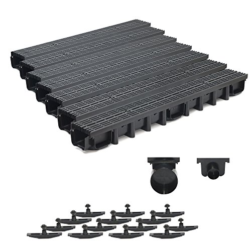 7m Entwässerungsrinne für modulares System A15 98mm, komplett Stegrost Kunststoff, Schwarz Line 7m Entwässerungsrinne für modulares System A15 98mm, komplett Stegrost Kunststoff, Schwarz Line von ZMMMAXPOL