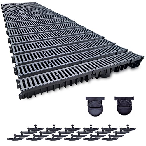 ZMMMAXPOL 12 m Entwässerungsrinne mit Dichtung Belastungsklasse B125. Gussrost (Gußrost). Tiefe: 100mm von ZMMMAXPOL