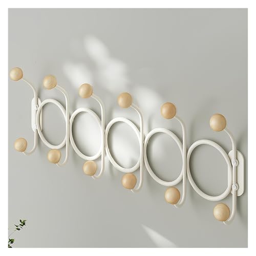 12 Haken, multifunktionale Wandgarderobe, Wandhaken im Landhausstil, for Wohnzimmer, Badezimmer, hinter der Tür, 45,3 cm (17,1 Zoll) (weiß)(White) von ZMQU