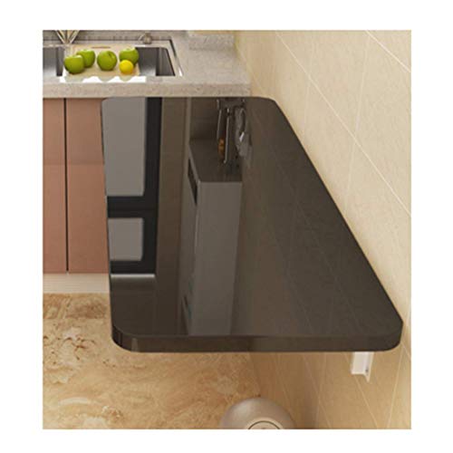 Klappbarer Laptop-Schreibtisch zur Wandmontage, Halterung aus Massivholz und Metall, Mehrfarbig, mehrere Größen (schwarz, 100 x 50 cm/39,5 x 20 Zoll)(Black,60 * 40Cm/23.5 * 15.5In) von ZMQU