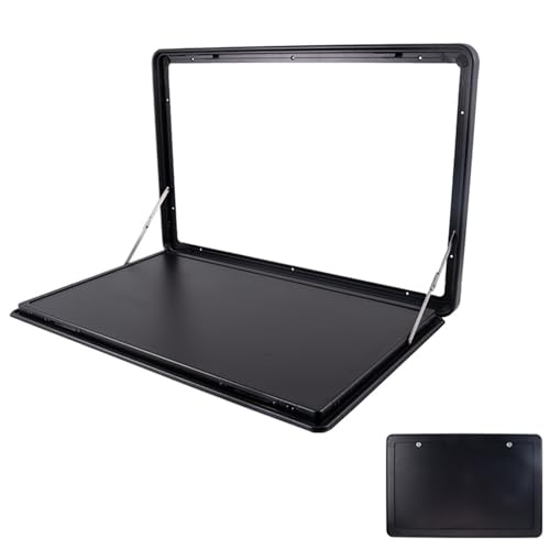 RV Abschließbarer Wandklapptisch, Aluminiumlegierung, Schwarz/Weiß, 60–80 x 45 cm (23,6–31,5 x 17,7 Zoll) (Schwarz, 80 x 45 cm)(White,60x45cm/23.6x17.7in) von ZMQU