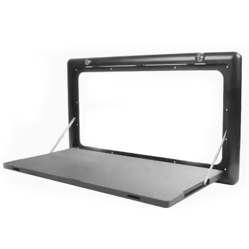 ZMQU Faltbarer und abschließbarer Wandtisch aus Aluminium for Wohnmobile, Schwarz/Weiß, 80 x 45 cm, 50 kg/110 lb, for Wohnmobil und Wohnwagen (Weiß)(Black) von ZMQU