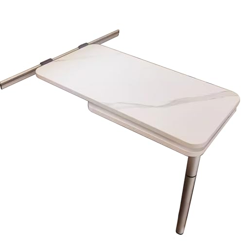 ZMQU Klappbarer Wandschreibtisch, Klapptisch, drehbare Tischplatte, weiß/grau, for Wohnmobil, Boot, Yacht, Wohnmobil, Wohnwagen (grau)(White) von ZMQU
