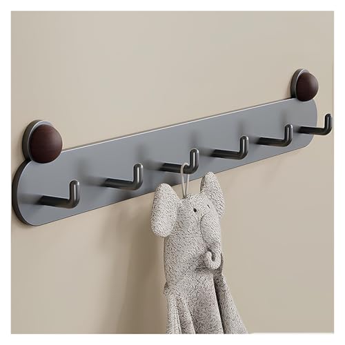 ZMQU Moderne dekorative Wandhakenleiste mit 2/4/6 Haken for Mäntel, Hüte, Taschen, Schlüssel in der Schmutzschleuse, im Eingangsbereich, im Badezimmer (Schwarz, 26,5 cm)(Black,40.5cm/15.9in) von ZMQU