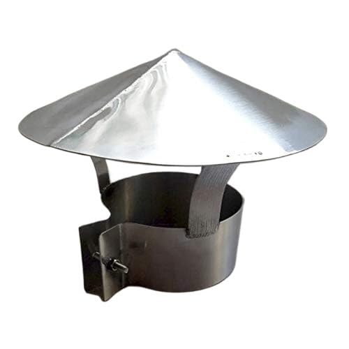 ZMQU Schornsteinkappe, Edelstahl-Abluft-Vogelschutz, for alle Brennstoffarten, Regen- und Schneeschutztopf, Rauchabzugsschutz(130mm/5.1Inch) von ZMQU