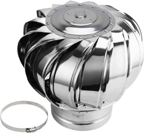 ZMQU Schornsteinkappen-Werkzeug, drehbare Entlüftungshaube aus Edelstahl, rotierender Spinner gegen Abluft, passend for die meisten Standard-Schornsteinköpfe(100mm) von ZMQU