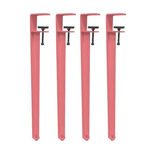 ZMQU Verstellbare Tischbeine, Tischklemmbeine aus Metall for Möbel, F-förmige Esstischbeine, Design ohne Stanzen for Schutz des Schreibtischs, 4 Stück (weiß)(Pink) von ZMQU
