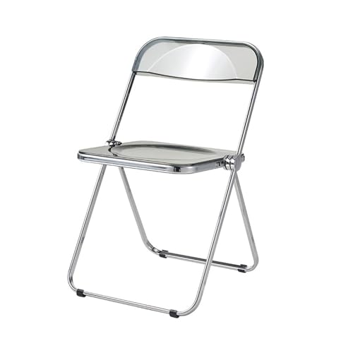 ZMTGLTG Acrylstuhl, Galvanisierter, Klappbarer Esszimmerstuhl Aus Metall. Stabil for Den Heimgebrauch, Geeignet for Arbeitszimmer, Wohnzimmer Und Schlafzimmer.(Gray) von ZMTGLTG