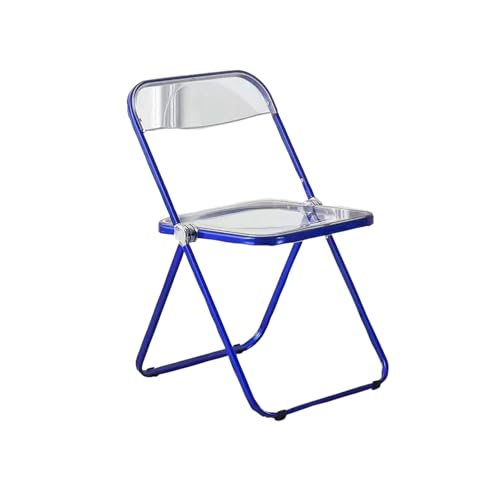 ZMTGLTG Klappbarer Esszimmerstuhl Aus Acryl Mit Galvanisch Beschichteten Beinen. Langlebig Und Robust for Den Frisiertisch Im Schlafzimmer Zu Hause.(Blue) von ZMTGLTG