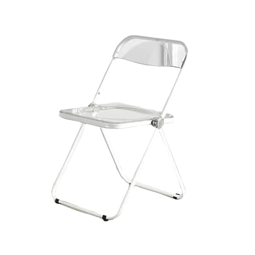 ZMTGLTG Klappbarer Esszimmerstuhl Aus Acryl Mit Galvanisch Beschichteten Beinen. Stabil Und Langlebig. Geeignet for Schminktische Und Schlafzimmer.(White) von ZMTGLTG