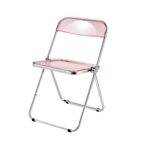 ZMTGLTG Klappbarer Esszimmerstuhl Aus Acryl Mit Galvanisierten Metallbeinen. Stabil Und Strapazierfähig. Geeignet for Frisiertische, Schlafzimmer Und Badezimmer.(Pink) von ZMTGLTG