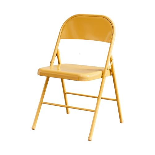 ZMTGLTG Klappbarer Esszimmerstuhl aus Stahl mit Rückenlehne for Zuhause, rutschfest und langlebig, verdickter Rahmen for stabile Tragfähigkeit, Mehrzweck-Studierstuhl(Yellow) von ZMTGLTG
