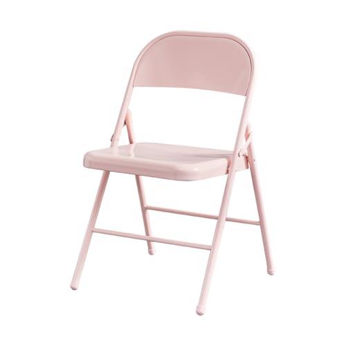 ZMTGLTG Klappbarer Esszimmerstuhl aus Stahl mit Rückenlehne for den Heimgebrauch. rutschfest und verschleißfest, leicht zu reinigen. Geeignet for das Arbeitszimmer.(Pink) von ZMTGLTG