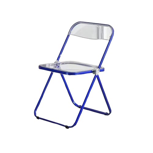 ZMTGLTG Klappstuhl Aus Acryl, Galvanisierte Beine Aus Metall Mit Sprühbeschichtung, Schminkstuhl, Esszimmerstuhl Mit Rückenlehne. Langlebig Und Stabil.(Blue) von ZMTGLTG