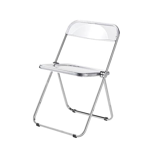ZMTGLTG Klappstuhl Aus Acryl for Zuhause Mit Rückenlehne. Schminkhocker Mit Galvanisierten Metallbeinen. Stabile Struktur Und Hohe Tragfähigkeit.(Transparent) von ZMTGLTG