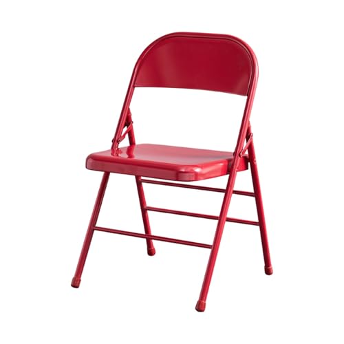 ZMTGLTG Klappstuhl Mit Rückenlehne, Verstärkte DREI-Stangen-Konstruktion, Rutschfester Und Verschleißfester Stuhl, Stabile Tragfähigkeit.(Red) von ZMTGLTG