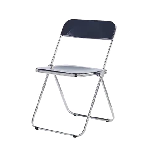ZMTGLTG Transparenter Acryl-Klappstuhl, Ankleidehocker Mit Rückenlehne, Metall-Galvanikbeine, Stabile Tragfähigkeit(Black) von ZMTGLTG