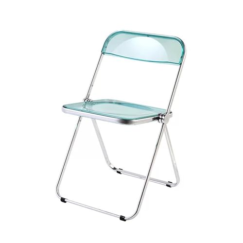 ZMTGLTG Transparenter Acryl-Klappstuhl, Ankleidehocker Mit Rückenlehne, Metall-Galvanikbeine, Stabile Tragfähigkeit(Green) von ZMTGLTG