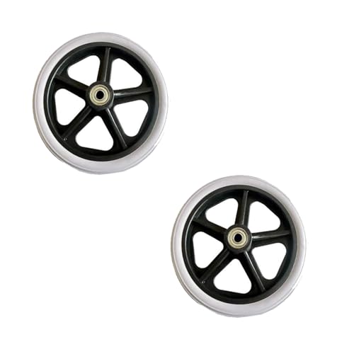 ZMTGLTG Vollgummireifen am Vorderrad des Rollstuhls, passend for 6-Zoll- und 7-Zoll-Räder, mit Lagern und geräuscharmen Universalrädern(Light Grey,7 inches) von ZMTGLTG